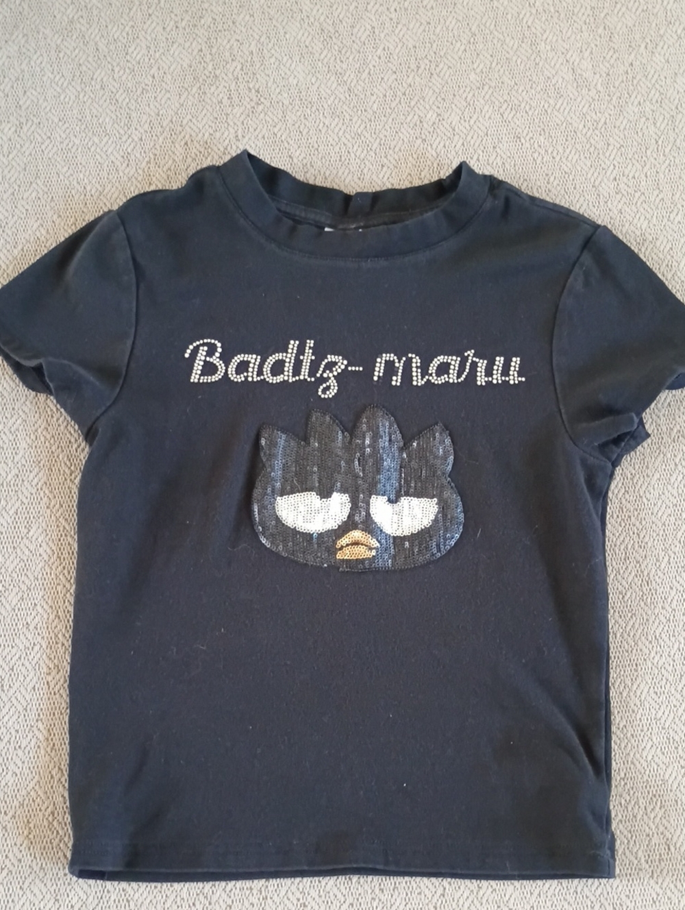 Forever 21 Black Badtz-Maru Sequin Applique Tee